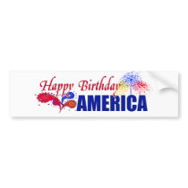 Happy Birthday America Bumper Sticker bumper stickers by ohgeez Happy Birthday America Bumper Sticker bumper stickers