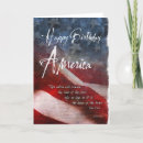 Happy Birthday America, Fourth of July Card - A wonderful patriotic card with painted stars and stripes, wishing America a happy birthday!