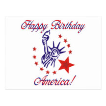 Happy Birthday America Post Card