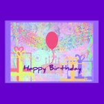 Happy Birthday and Best Wishes One Ballon posters