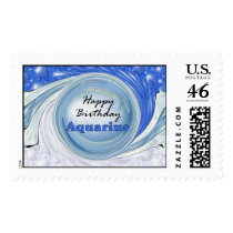 Happy Birthday Aquarius postage
