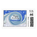 Happy Birthday Aquarius Postage Stamp