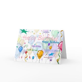 Happy Birthday - Balloons - Card card