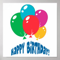 happy birthday balloons design posters