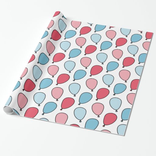 Happy Birthday Balloons Glossy Wrapping Paper Zazzle