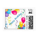Happy Birthday Balloons postage by mousearte Happy Birthday Balloons postage