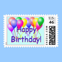 Happy Birthday Balloons postage