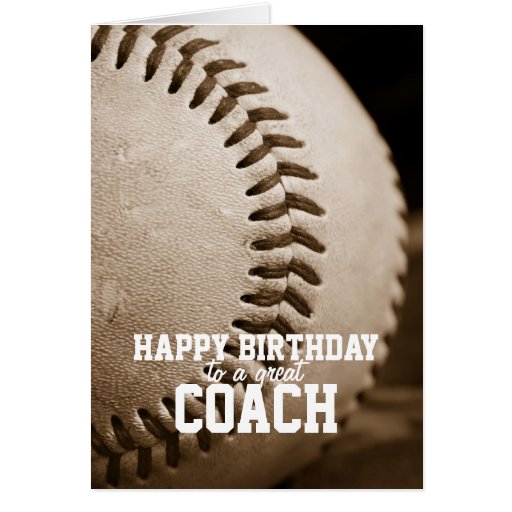 Happy Birthday Baseball Coach Greeting Card Zazzle