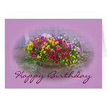 Happy Birthday Basket of Blossoms Greeting Cards
