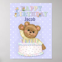 Happy Birthday Bear Boy - Customize posters