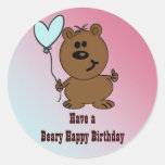 Happy Birthday Bear Stickers