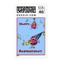 Happy Birthday Berries Cute Fruit Postage Stamps by zooogle Happy Birthday Berries Cute Fruit Postage Stamps