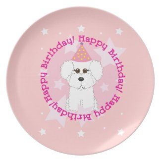 Happy Birthday Bichon Frise Plate plate