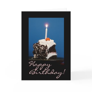 Happy Birthday! Birthday Cake and Candle card