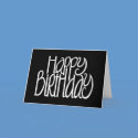Happy Birthday Black Card by floatinglemons Happy Birthday Black Card