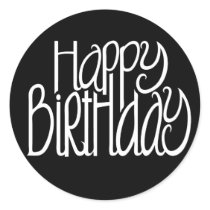 Happy Birthday Black Sticker