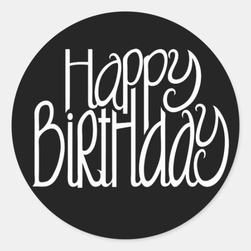 Happy Birthday Black Sticker