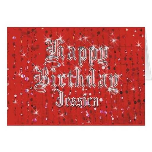 Happy Birthday Bling Red Greeting Card Zazzle