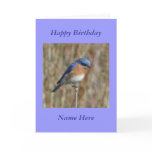 Happy Birthday Blue Bird Greeting Card