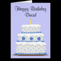 Happy Birthday Blue Cake cards
