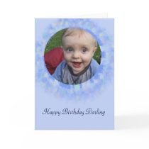 Happy Birthday Blue Custom Photo Greeting Card