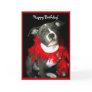 Happy Birthday Blue Pitbull Puppy greeting card