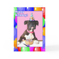 Happy Birthday Boxer dog greeting card