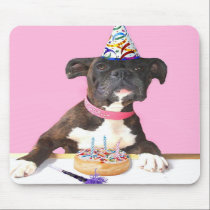 Happy Birthday Boxer dog mousepad by ritmoboxer Happy Birthday Boxer dog mousepad
