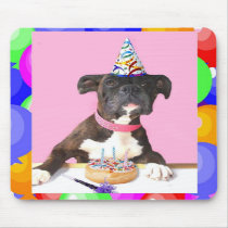 Happy Birthday Boxer dog mousepad