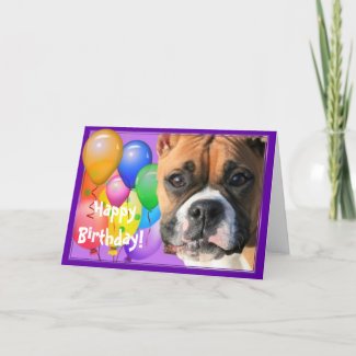 Happy Birthday Boxer greeting card card