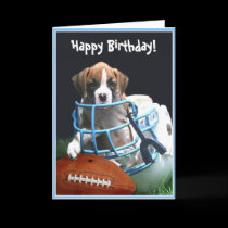 Happy Birthday Boxer puppy greeting card