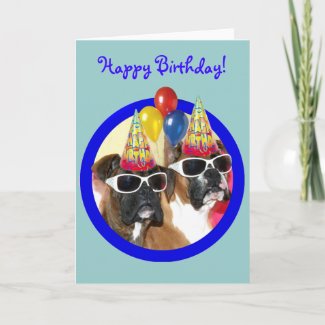 Happy Birthday Boxers greeting card card