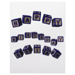 Happy Birthday Brian toy blocks in blue. Letterhead Design
