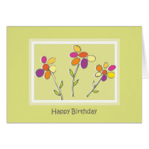 Happy Birthday Bright Flowers cards