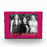 Happy Birthday bright pink photo frame awards