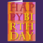 Happy Birthday Bright Text card cards