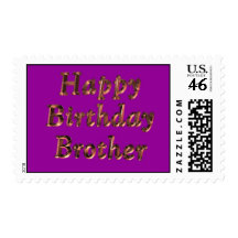 Happy Birthday Brother Bro Birthday wishes Postage Stamp