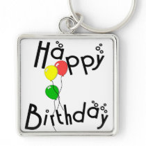 Happy Birthday Bubbles - D7 Birthday Keychain