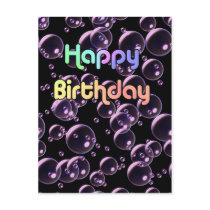 Happy Birthday Bubbles postcards