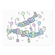 Happy Birthday Business Card Template
