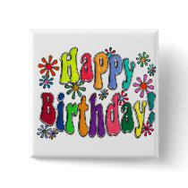 Happy Birthday Pinback Button
