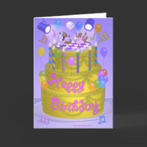 "Happy Birthday" cake (English) cards