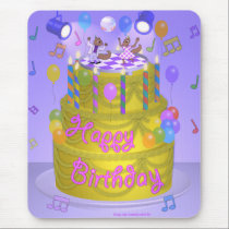 "Happy Birthday" cake (English) mousepads