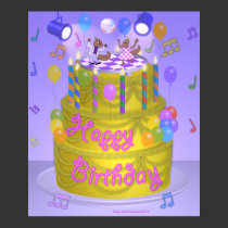 "Happy Birthday" cake (English) posters
