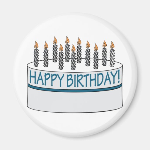 Happy Birthday Cake Fridge Magnet | Zazzle