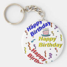Happy Birthday Cake Keychain
