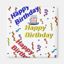 Happy Birthday Cake Magnet