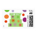 HAPPY BIRTHDAY CAKE POSTAGE STAMPS stamp