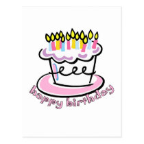 Happy Birthday cake postcards