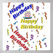 Happy Birthday Cake Print